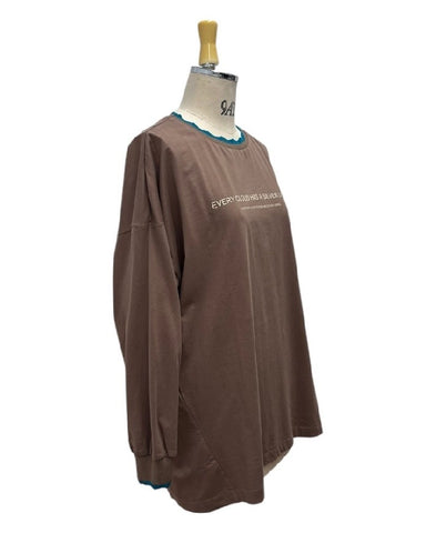 ayane予約<br> 襟ぐりニットロゴロンT