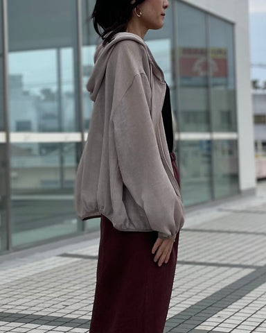 4月3日 cafune<br>リネンライクZIPフーディ