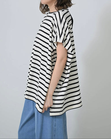 Herencia<br>バックリボンボーダーカットソー