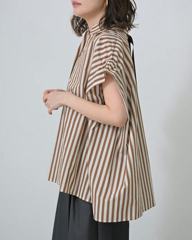 Herencia <br>Back Ribbon Stripe Blouse