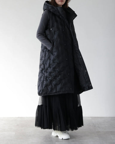 Herencia<br> Padded Hooded Cocoon Vest Coat