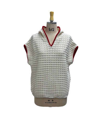 ayane予約<br> 柄あみフーディベスト