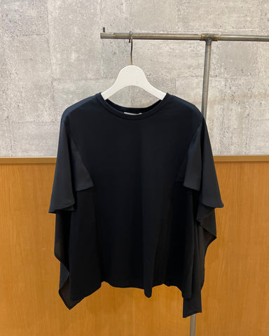 mink chair <br> 異素材ドッキング袖フレアカットソー