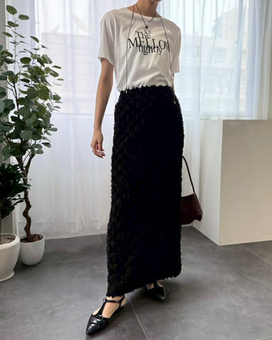 7月17日ライブcafune<br>fringe jacquard tight skirt
