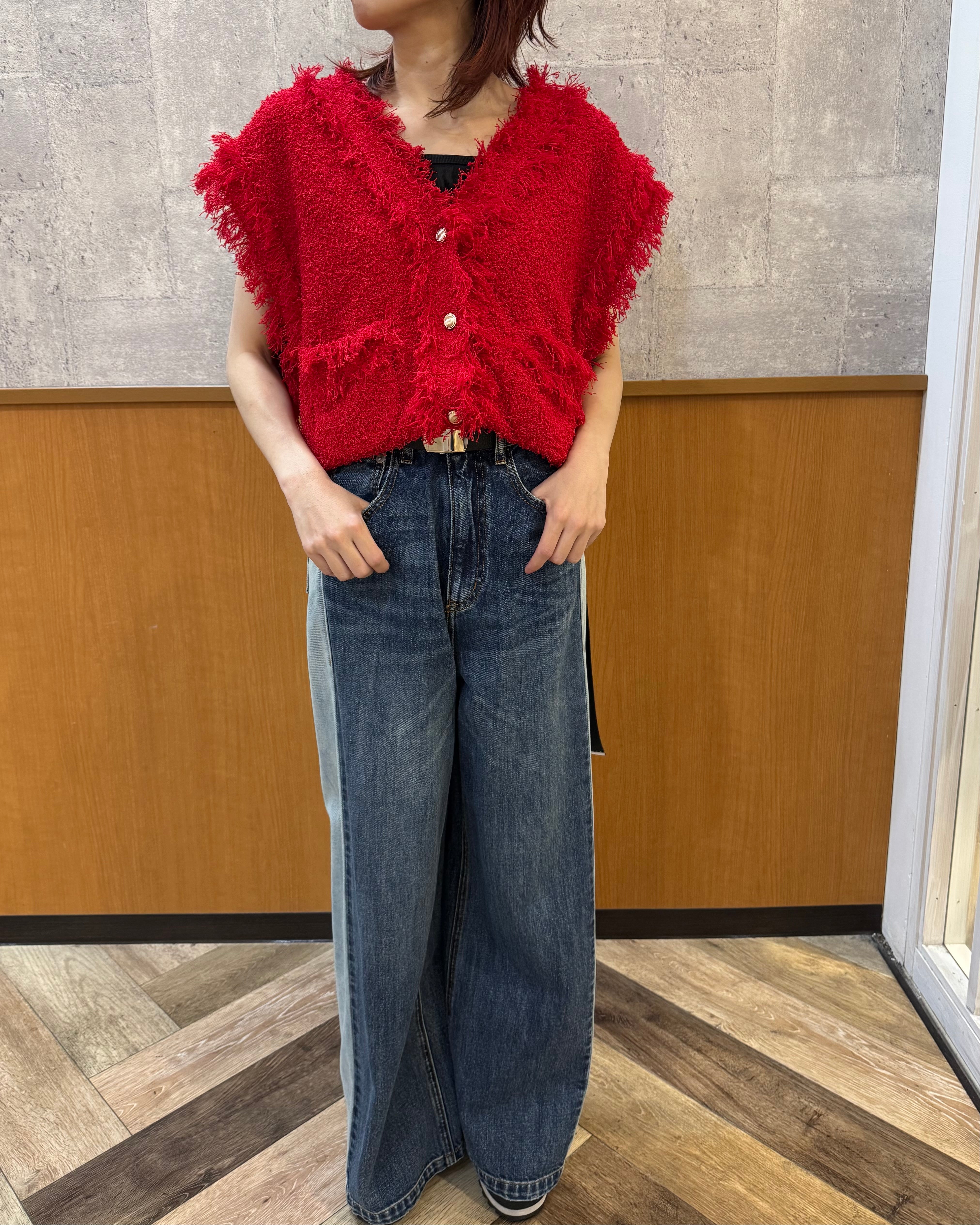 8月13日ライブ<br>Margaux Vintage<br>フリンジニットベスト