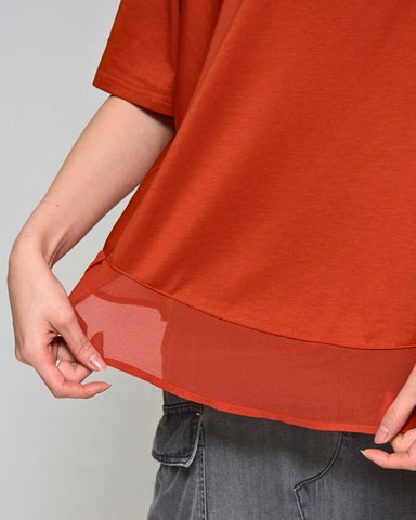 4月3日ライブ Praia<br>シルケット綿・シフォンヘムTシャツ