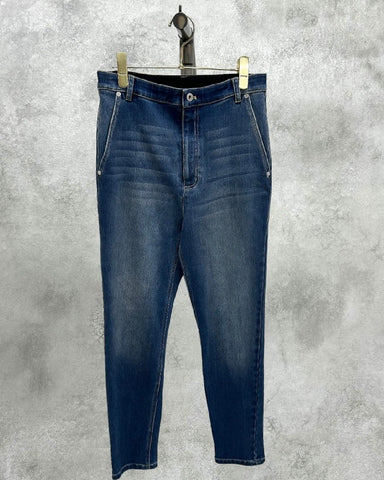 ayane予約<br>裏起毛スキニーデニムパンツ　ショート丈
