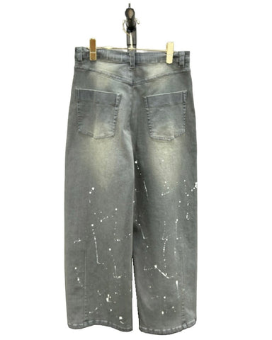 ayane予約<br>グレイッシュデニムバレルレッグパンツ