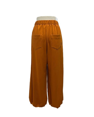 ayane予約<br> ストレッチジョーゼットタックワイドパンツ