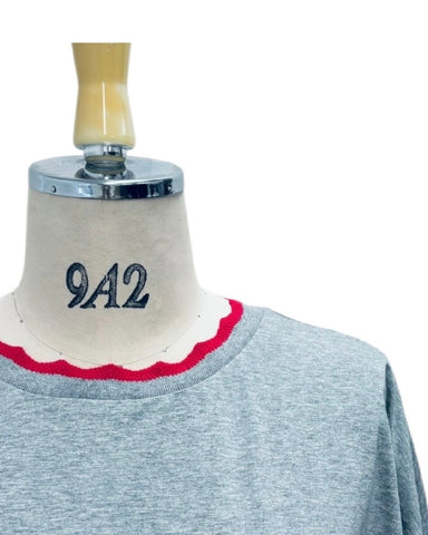 ayane予約<br> 襟ぐりニットロゴロンT