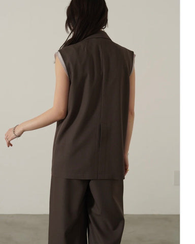 mink chair<br> ツイルダブルブレストジレ