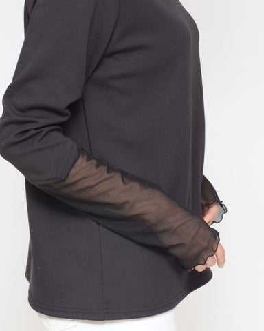 Praia<br>袖チュールハイネックカットソー