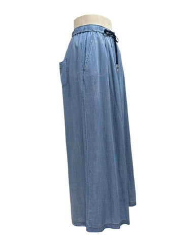 ayane予約<br> シアーデニムタックワイドパンツ