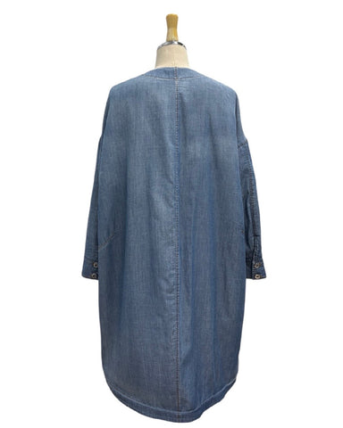 ayane予約<br> 中綿キルトシアーデニムシャツコート