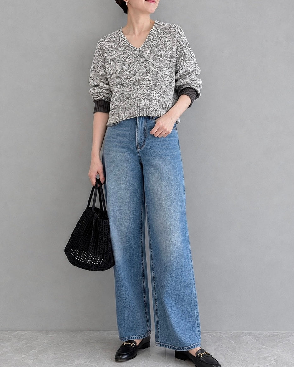 SUGAR ROSE<br> ミックスカラーVネックPO
