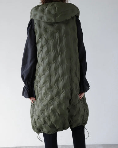 Herencia<br> Padded Hooded Cocoon Vest Coat