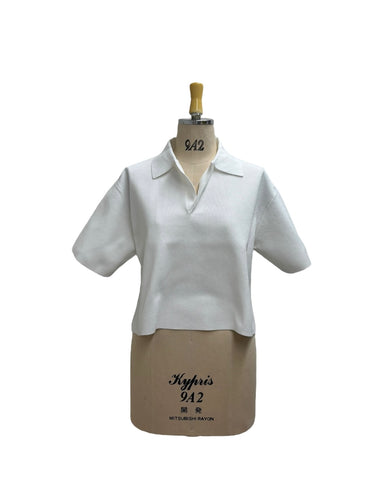 ayane予約<br>スキッパー半袖ニット