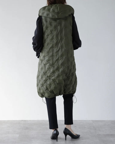Herencia<br> Padded Hooded Cocoon Vest Coat