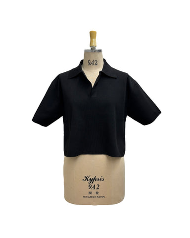 ayane予約<br>スキッパー半袖ニット