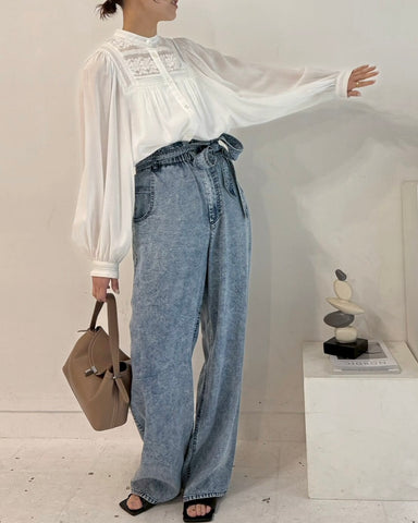 cafune <br> tencel denim easy pants