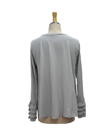 ayane予約<br> フリルカフフレアロンT