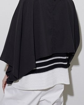 CYAN TOKYOご予約<br> 透かしボーダーハーフスリーブカーデ