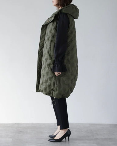 Herencia<br> Padded Hooded Cocoon Vest Coat
