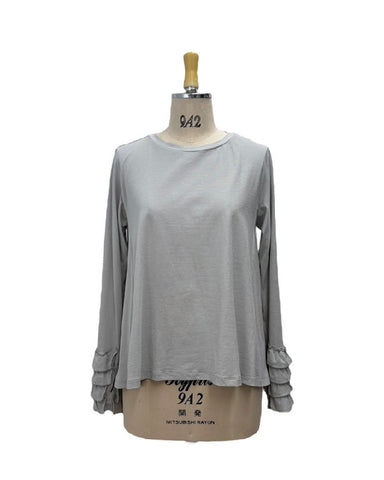 ayane予約<br> フリルカフフレアロンT