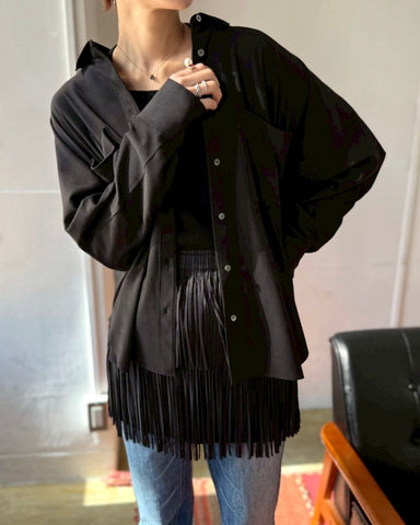 cafune<br>suede over shirt