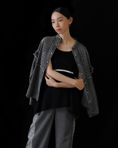 CYAN TOKYOご予約<br> ピンタックフリルウエスタンシャツ