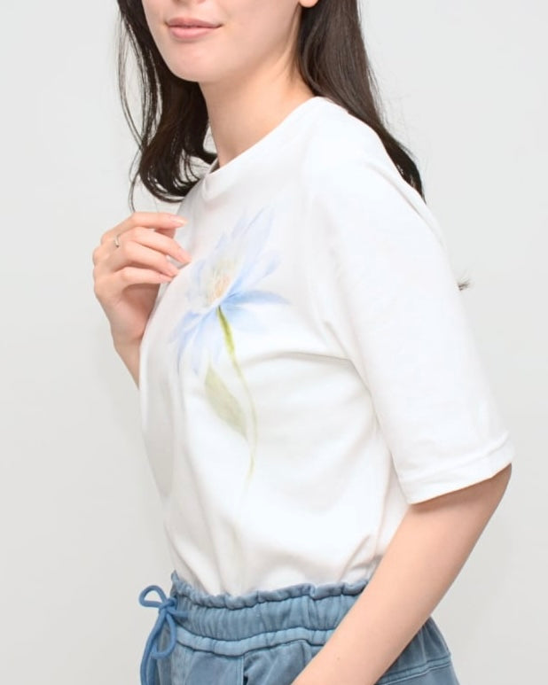 Praia<br>月下美人プリントTシャツ