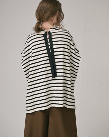 Herencia<br>バックリボンボーダーカットソー
