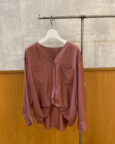 BLUE FRONCE <br>ノーカラー折り返しシャツ