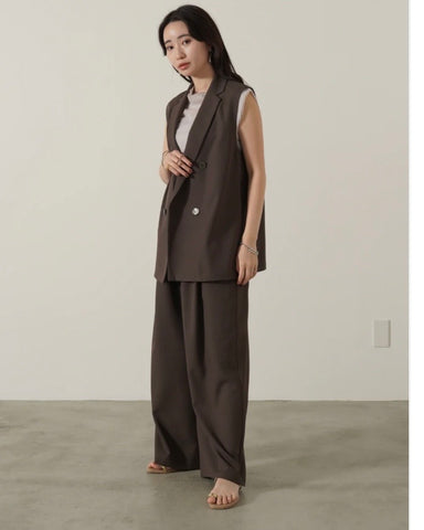 mink chair<br> ツイルダブルブレストジレ