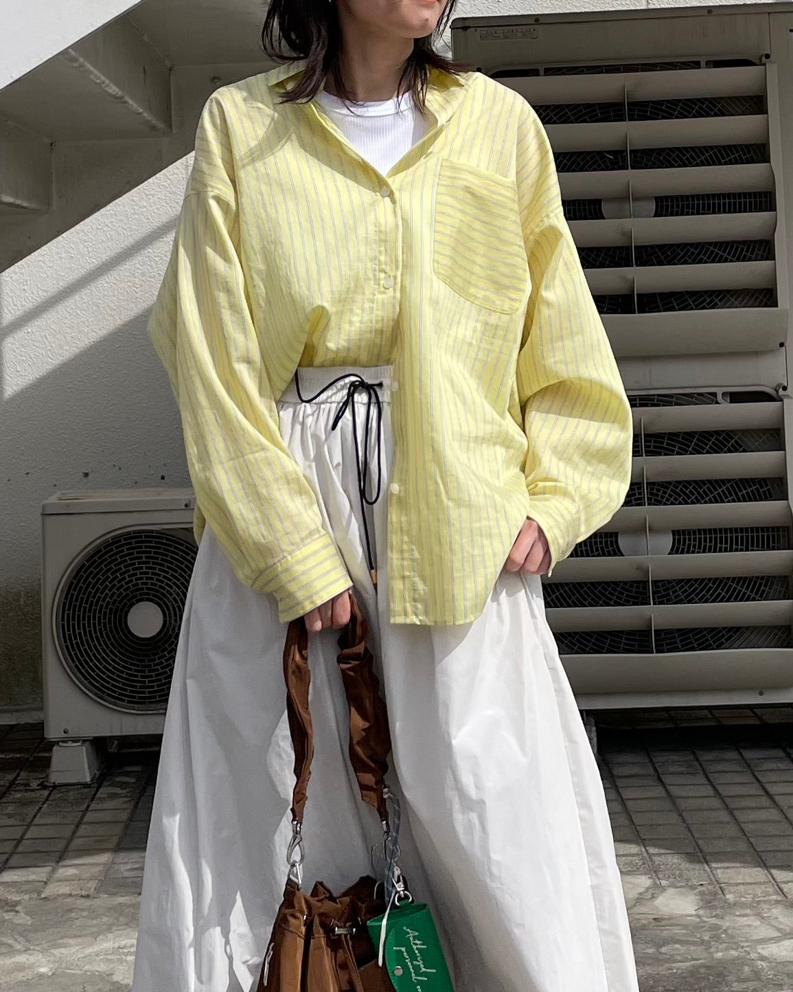 cafune<br>tencel stripe shirt