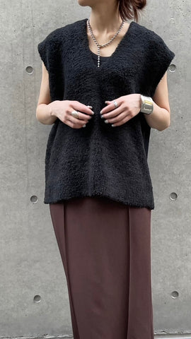 cafune<br> V neck boucle combi vest