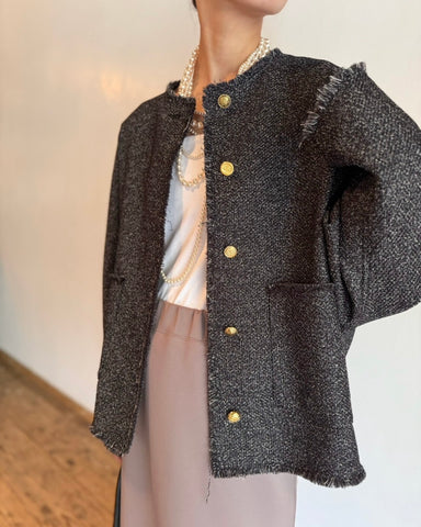9月11日ライブ cafune<br>ツイードノーカラージャケット