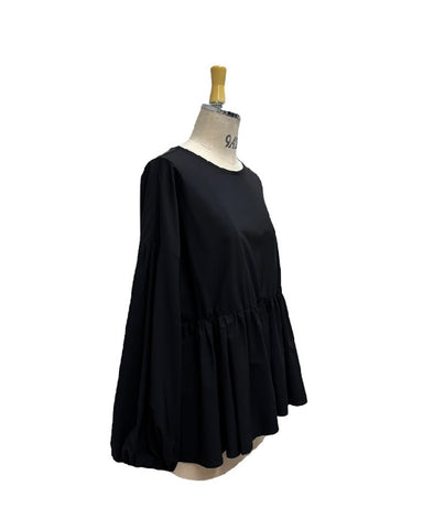 ayane予約<br> ボリュームスリーブペプラムブラウス