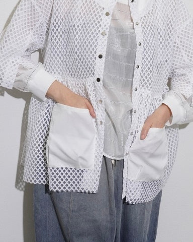 CYAN TOKYOご予約<br> BIGメッシュギャザーブルゾン