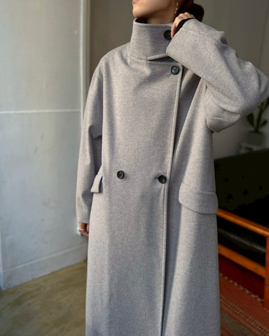 cafune<br> melton jersey stand coat