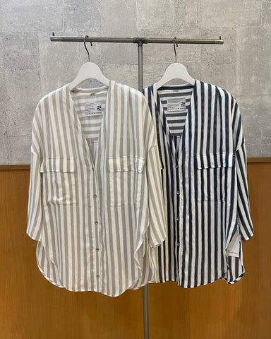 PASSIONE<br>五分丈マルチストライプシャツ