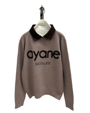 ayane予約<br>ステンカラーロゴニット