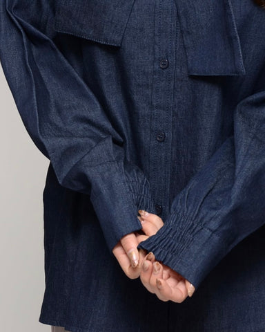 3月6日ライブ<br>Praia<br> コンバーチブル・ダンガリーブラウス