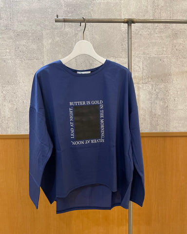 Praia<br> シルケット合皮ボックスロングTシャツ