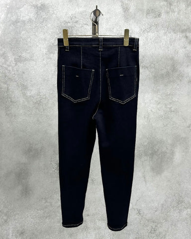 ayane予約<br>裏起毛スキニーデニムパンツ　ショート丈