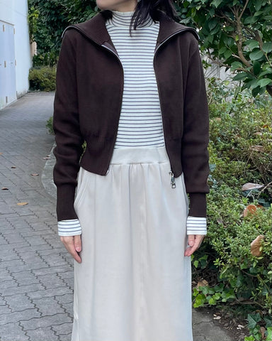 12月7日ライブ Herencia<br>リブショートジップニット