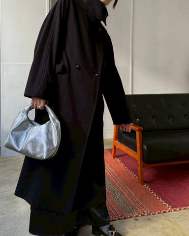 cafune<br> melton jersey stand coat