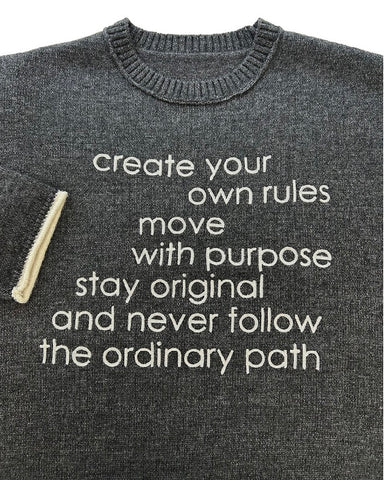 ayane予約<br>ロゴ刺繍プルオーバーニット