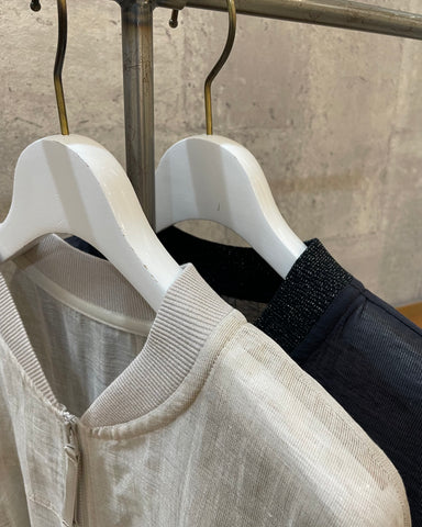 BLUE F RONCE<br>リネン混シアーZIP