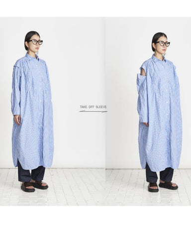 USU予約<br> C/N&ストライプ ２WAY ワンピース